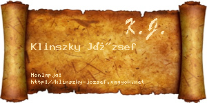 Klinszky József névjegykártya