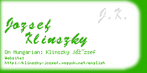 jozsef klinszky business card